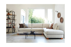 Tuxedo 2pc Sleeper Sectional :: Leg Finish: Natural / Configuration: LAF - Chaise on the Left / Sleeper Option: Deluxe Innerspring Mattress